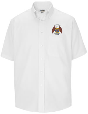 Short Sleeve Dress Shirt Riders Emblem